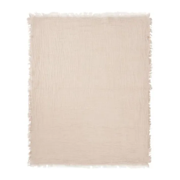 Jollein Deken Wieg - 75 x 100 cm Fringe Stripe Biscuit/Ivory GOTS