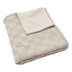Jollein Deken Wieg - Box Knit/Velvet - 75 x 100 cm - Warm Sand