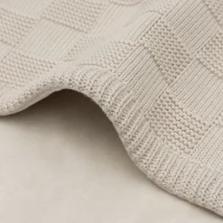 Jollein Deken Wieg - Box Knit/Velvet - 75 x 100 cm - Warm Sand