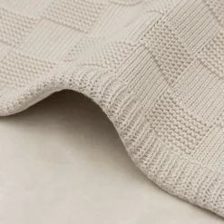 Jollein Deken Wieg - Box Knit/Velvet - 75 x 100 cm - Warm Sand