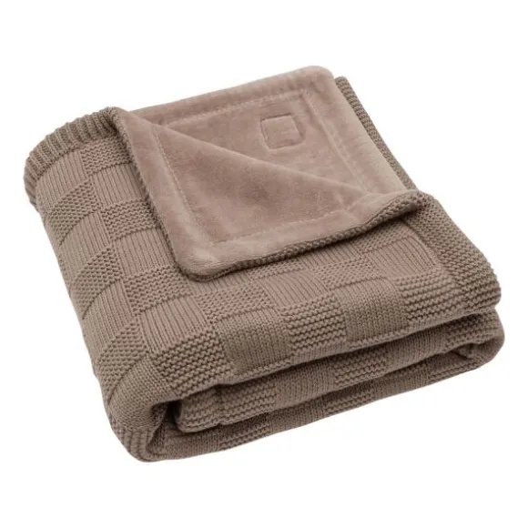 Jollein Deken Wieg - Box Knit/Velvet - 75 x 100 cm - Warm Sand