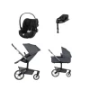 Joolz Day 5 Kinderwagen 4-in-1 - Stone Grey | Cybex Cloud T Plus Autostoeltje - Sepia Black | Cybex Base T - Black