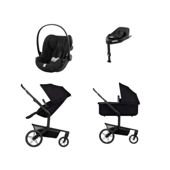 Joolz Day 5 Kinderwagen 4-in-1 - Stone Grey | Cybex Cloud T Plus Autostoeltje - Sepia Black | Cybex Base T - Black