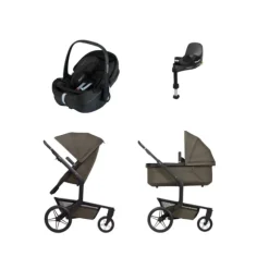 Joolz Day 5 Kinderwagen 4-in-1 - Forest Green | Joolz X Maxi-Cosi Pebble 360 Pro 2 Autostoeltje | Maxi-Cosi FamilyFix 360 Pro
