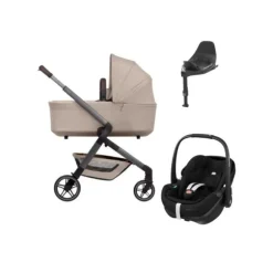 Joolz Hub 2 Kinderwagen 4-in-1 - Stone Grey | Maxi-Cosi Pebble 360 Pro 2 Autostoeltje | Maxi-Cosi FamilyFix 360 Pro