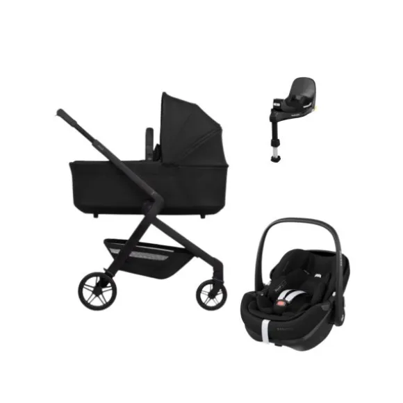 Joolz Hub 2 Kinderwagen 4-in-1 - Stone Grey | Maxi-Cosi Pebble 360 Pro 2 Autostoeltje | Maxi-Cosi FamilyFix 360 Pro