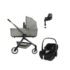 Joolz Hub 2 Kinderwagen 4-in-1 - Stone Grey | Maxi-Cosi Pebble 360 Pro 2 Autostoeltje | Maxi-Cosi FamilyFix 360 Pro