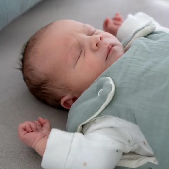 Julius Zöllner Muslin Babyslaapzak - Groen - Maat 62/68