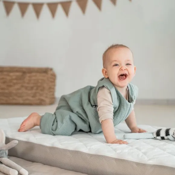 Julius Zöllner Muslin Jumper Slaapoverall - Sand - Maat 80