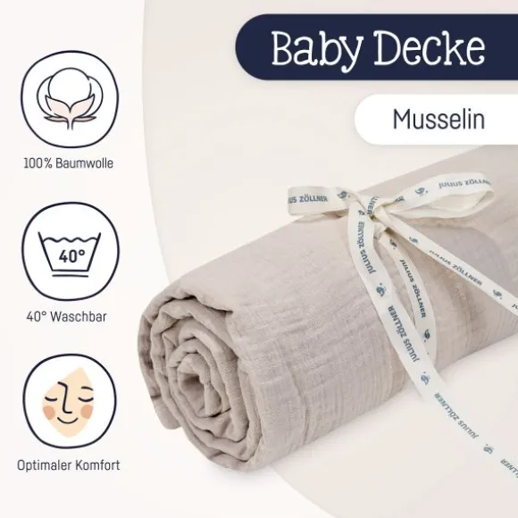 Julius Zöllner Muslin Wiegdeken - Sand - 70×100 cm