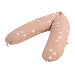 Julius Zöllner Organic Voedingskussen Hoes Nappi – Roze – Birdy – 190 cm