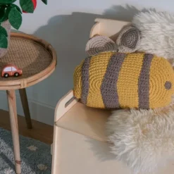 Kidsdepot Kussen - Bee - Geel/Bruin