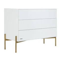 Kidsmill Boutique Babykamer Wit / Brass | Bed 60 x 120 cm + Commode