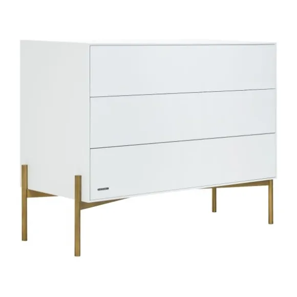 Kidsmill Boutique Babykamer Wit / Brass | Bed 60 x 120 cm + Commode