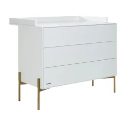 Kidsmill Boutique Babykamer Wit / Brass | Bed 60 x 120 cm + Commode