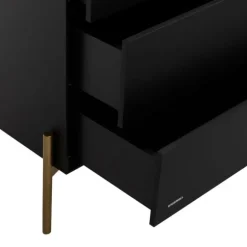 Kidsmill Boutique Babykamer Zwart / Brass | Bed 60 x 120 cm + Commode + Kast 2-Deurs