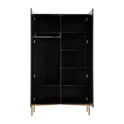 Kidsmill Boutique Babykamer Zwart / Brass | Bed 60 x 120 cm + Commode + Kast 2-Deurs