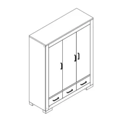 Kidsmill Brent Kledingkast 3-Deurs Oldwood