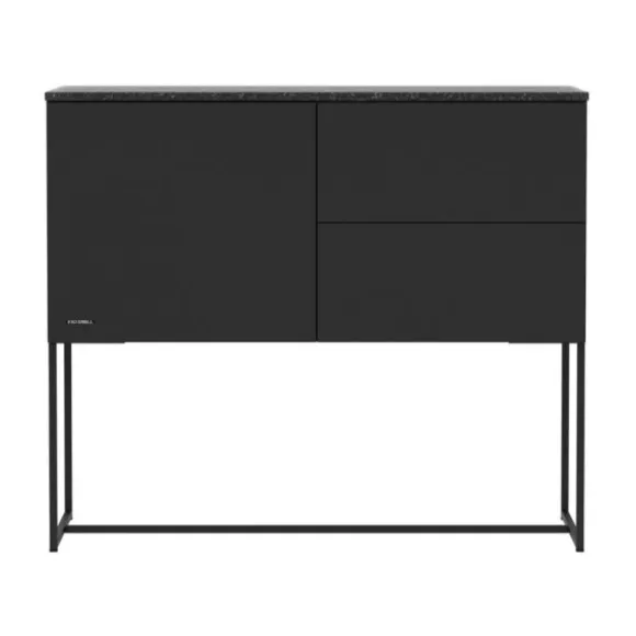 Kidsmill Intense II Commode 1D / 2L Mat Zwart - Zwart - Marmer Zwart