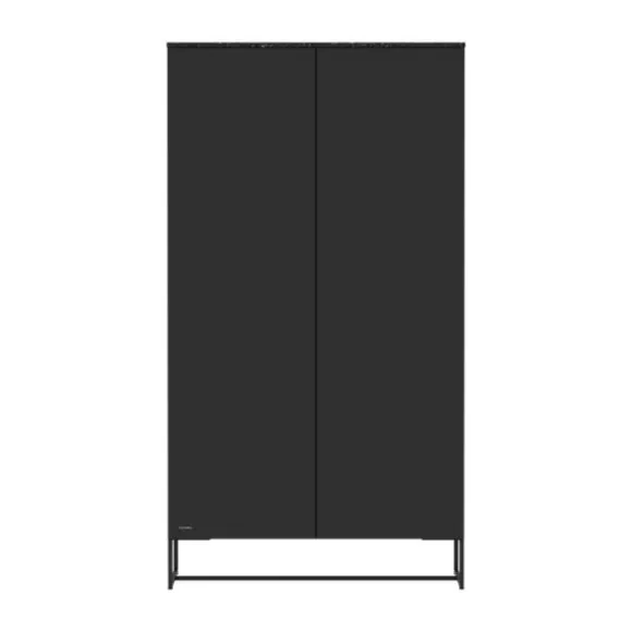 Kidsmill Intense II Kledingkast 2-Deurs Mat Zwart - Zwart - Marmer Zwart