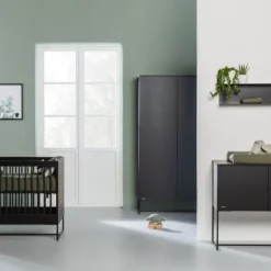 Kidsmill Intense II Kledingkast 2-Deurs Mat Zwart - Zwart - Marmer Zwart