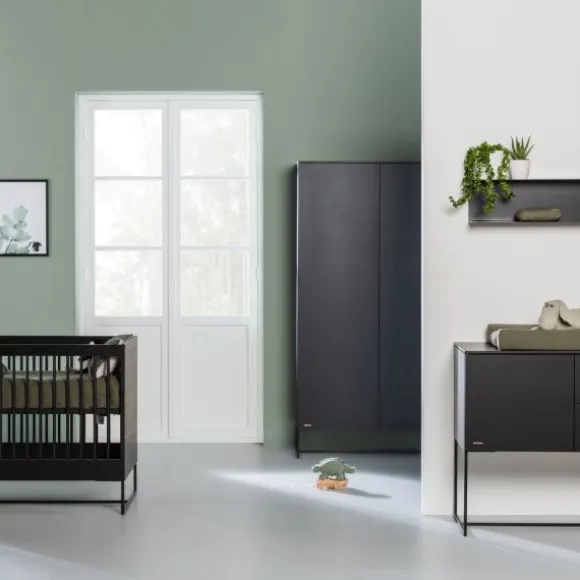 Kidsmill Intense II Kledingkast 2-Deurs Mat Zwart - Zwart - Marmer Zwart