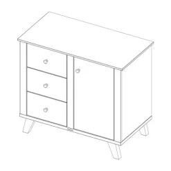 Kidsmill Lars Babykamer Wit / Naturel | Bed 60 x 120 cm + Commode