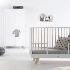 Kidsmill Lars Babykamer Wit / Naturel | Bed 60 x 120 cm + Commode
