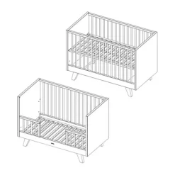 Kidsmill Lars Babykamer Wit / Naturel | Bed 60 x 120 cm + Commode