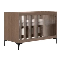 Kidsmill Levi Babykamer Incl. Rechte Potenset Walnoot | Ledikant 60 x 120 cm + Commode