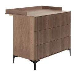 Kidsmill Levi Babykamer Incl. Rechte Potenset Walnoot | Ledikant 60 x 120 cm + Commode