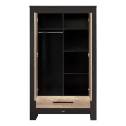 Kidsmill Long Island Babybed Zwart / Oldwood 60 x 120 cm