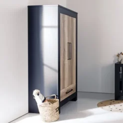 Kidsmill Long Island Babybed Zwart / Oldwood 60 x 120 cm