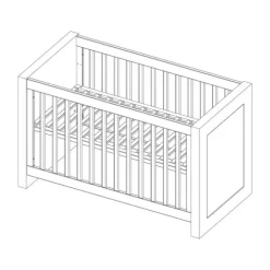 Kidsmill Long Island Babybed Zwart / Oldwood 60 x 120 cm