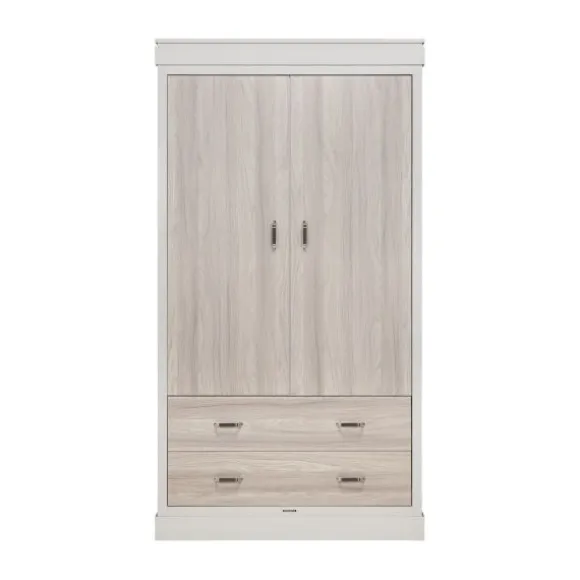 Kidsmill Newport Babykamer Incl. RVS Grepen - Oatmeal / Eiken | Ledikant 60 x 120 cm + Commode + Kast