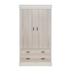 Kidsmill Newport Babykamer Incl. RVS Grepen - Oatmeal / Eiken | Ledikant 60 x 120 cm + Commode + Kast