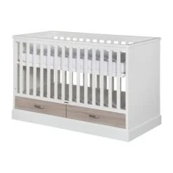 Kidsmill Newport Babykamer Wit / Eiken | Bed 60 x 120 cm + Commode