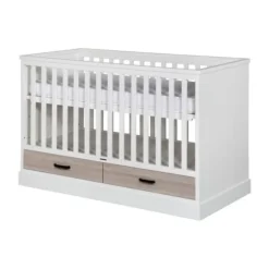 Kidsmill Newport Babykamer Wit / Eiken | Bed 60 x 120 cm + Commode