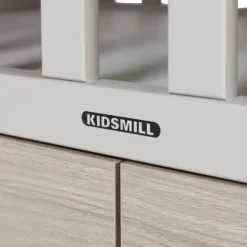 Kidsmill Newport Babykamer Incl. Zwarte Grepen - Oatmeal / Eiken | Ledikant 60 x 120 cm + Commode