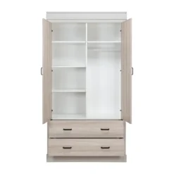 Kidsmill Newport Babykamer Incl. Zwarte Grepen - Oatmeal / Eiken | Ledikant 60 x 120 cm + Commode