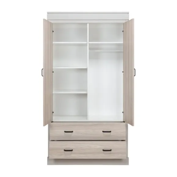 Kidsmill Newport Babykamer Incl. Zwarte Grepen - Oatmeal / Eiken | Ledikant 60 x 120 cm + Commode