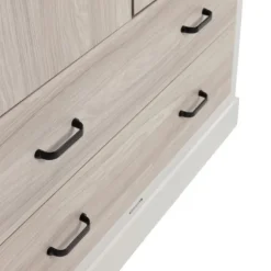 Kidsmill Newport Babykamer Incl. Zwarte Grepen - Oatmeal / Eiken | Ledikant 60 x 120 cm + Commode