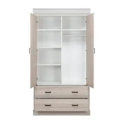 Kidsmill Newport Babykamer Incl. Zwarte Grepen - Oatmeal / Eiken | Ledikant 60 x 120 cm + Commode