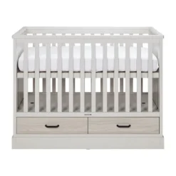 Kidsmill Newport Ledikant 60 x 120 cm - Incl. Zwarte Grepen - Oatmeal / Eiken