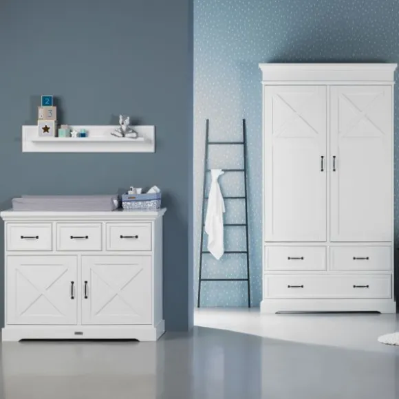 Kidsmill Savigno Kledingkast 2-Deurs Met Kruis Wit