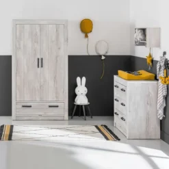 Kidsmill Sem Nautic Babykamer Grijs | Bed 60 x 120 cm + Commode