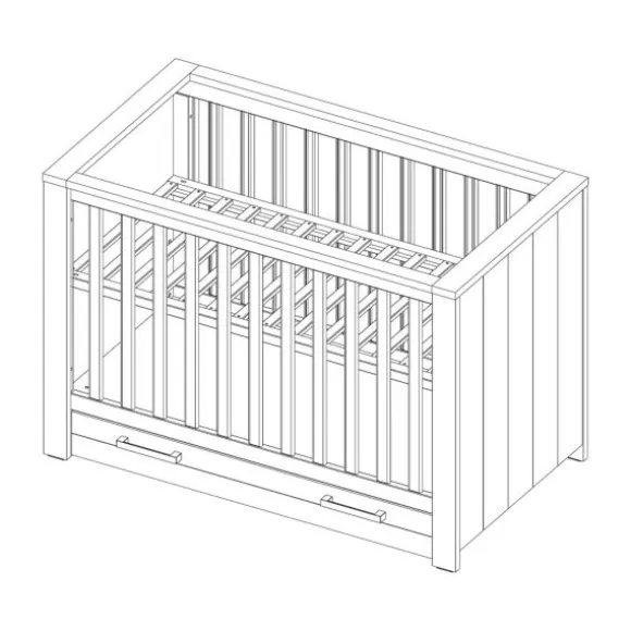 Kidsmill Sem Nautic Babykamer Grijs | Bed 60 x 120 cm + Commode