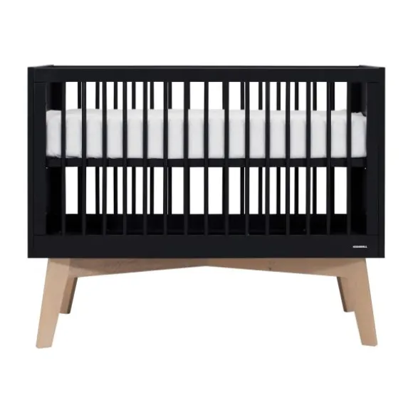Kidsmill Sixties Babybed Zwart Mat / Naturel 70 x 140 cm