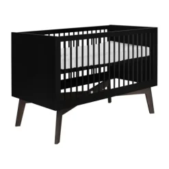 Kidsmill Sixties Babybed Zwart Mat / Walnoot 70 x 140 cm