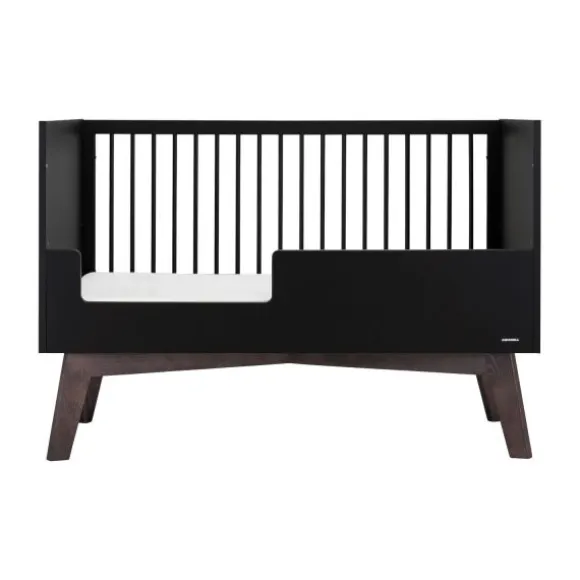 Kidsmill Sixties Babybed Zwart Mat / Walnoot 70 x 140 cm